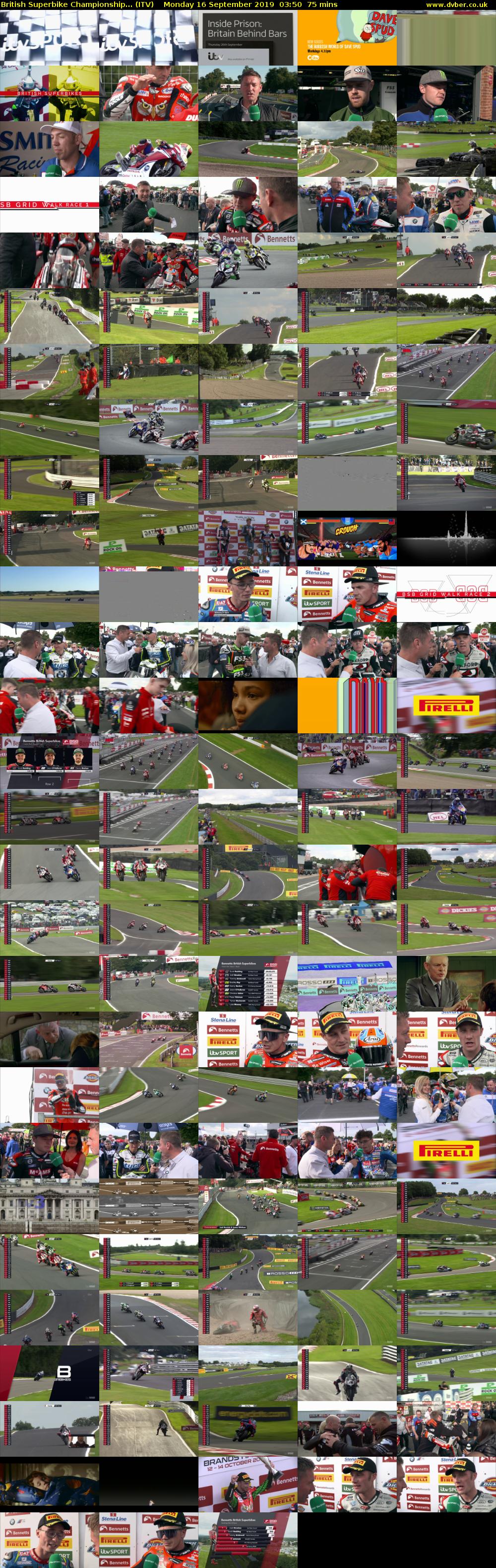 British Superbike Championship... (ITV) Monday 16 September 2019 03:50 - 05:05
