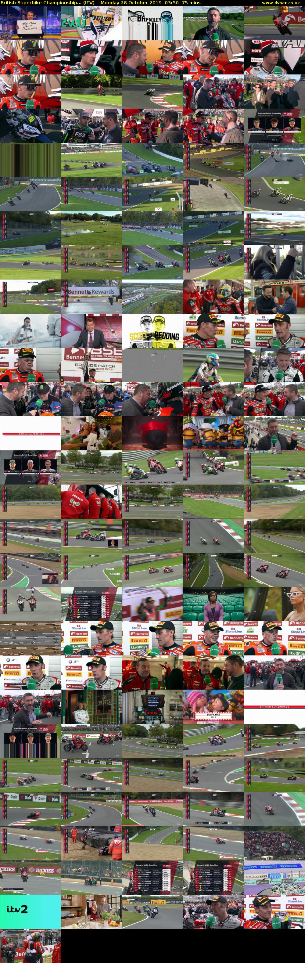 British Superbike Championship... (ITV) Monday 28 October 2019 03:50 - 05:05