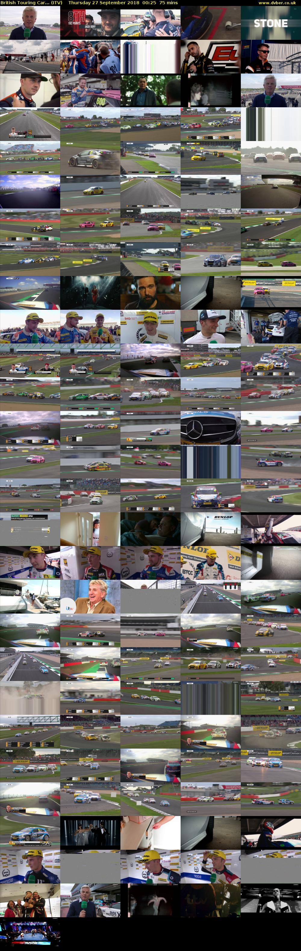 British Touring Car... (ITV) Thursday 27 September 2018 00:25 - 01:40