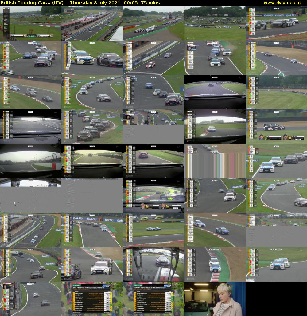 British Touring Car... (ITV) Thursday 8 July 2021 00:05 - 01:20