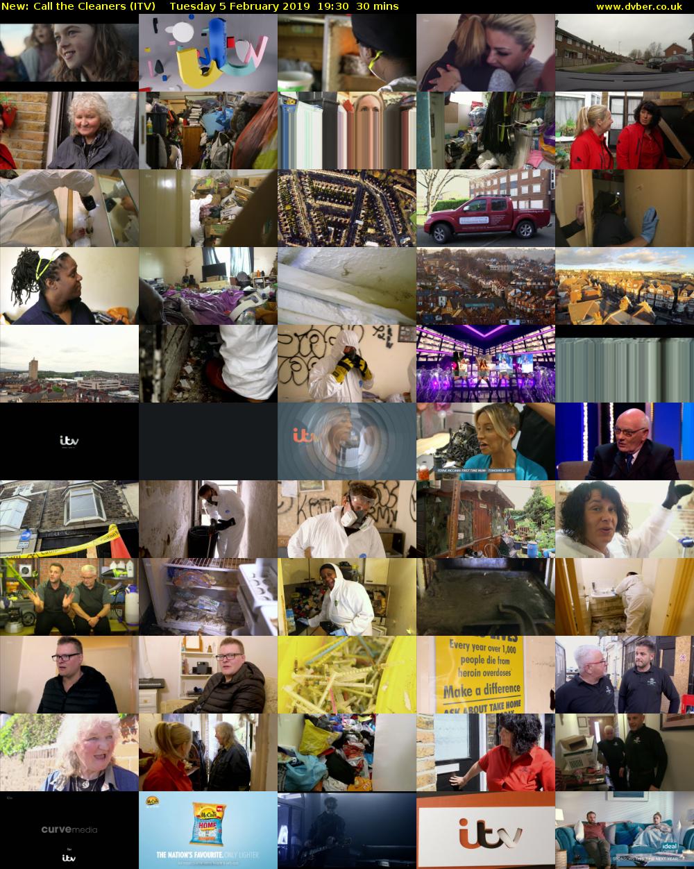 Call the Cleaners (ITV) Tuesday 5 February 2019 19:30 - 20:00