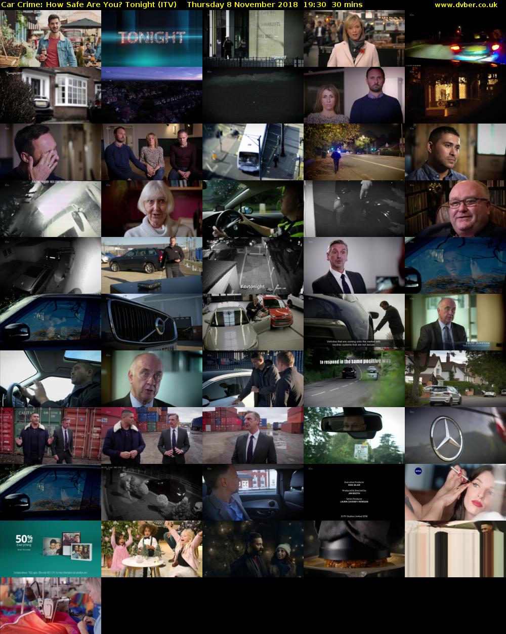 Car Crime: How Safe Are You? Tonight (ITV) Thursday 8 November 2018 19:30 - 20:00