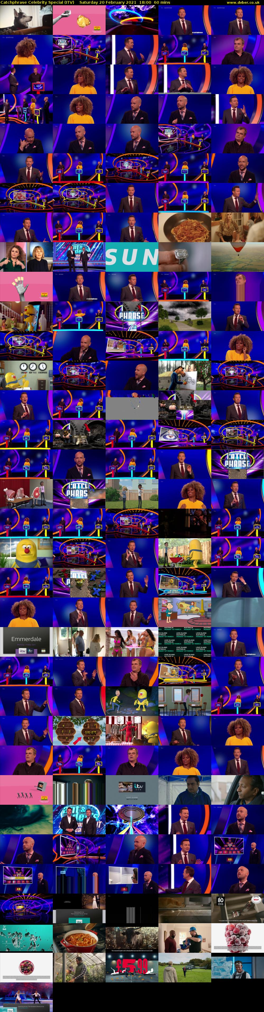 Catchphrase Celebrity Special (ITV) Saturday 20 February 2021 18:00 - 19:00