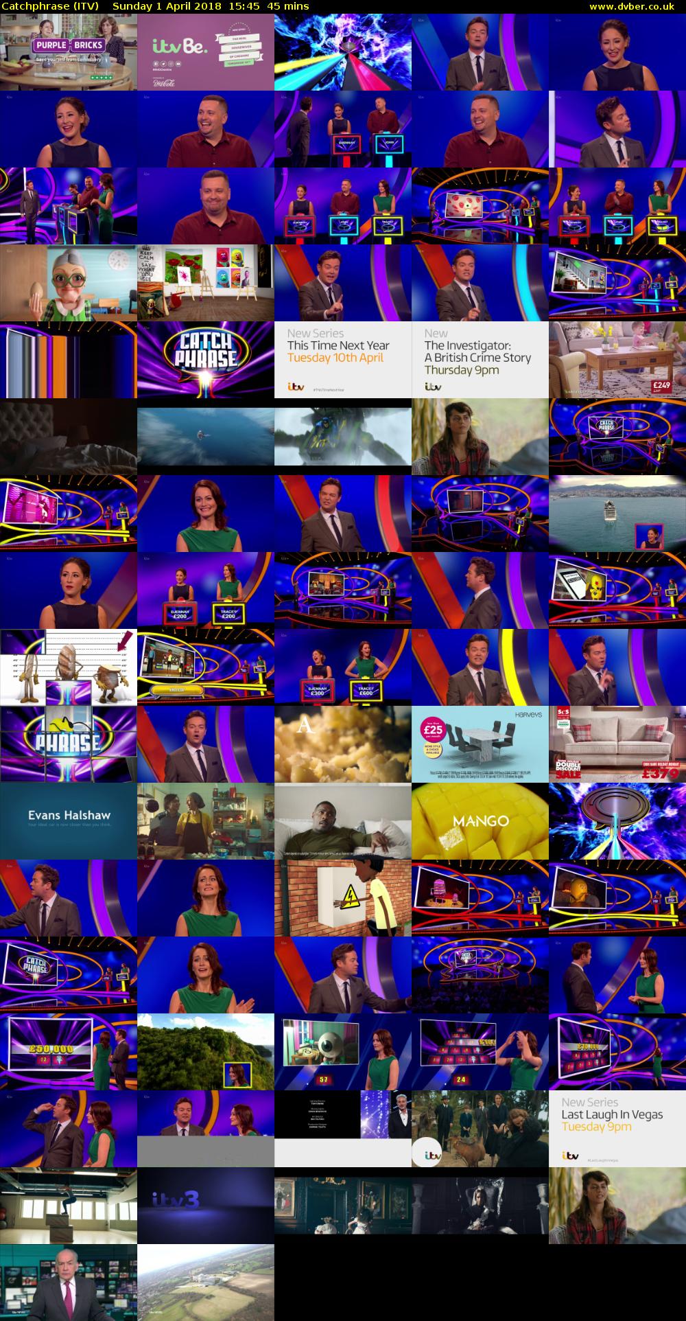 Catchphrase (ITV) Sunday 1 April 2018 15:45 - 16:30