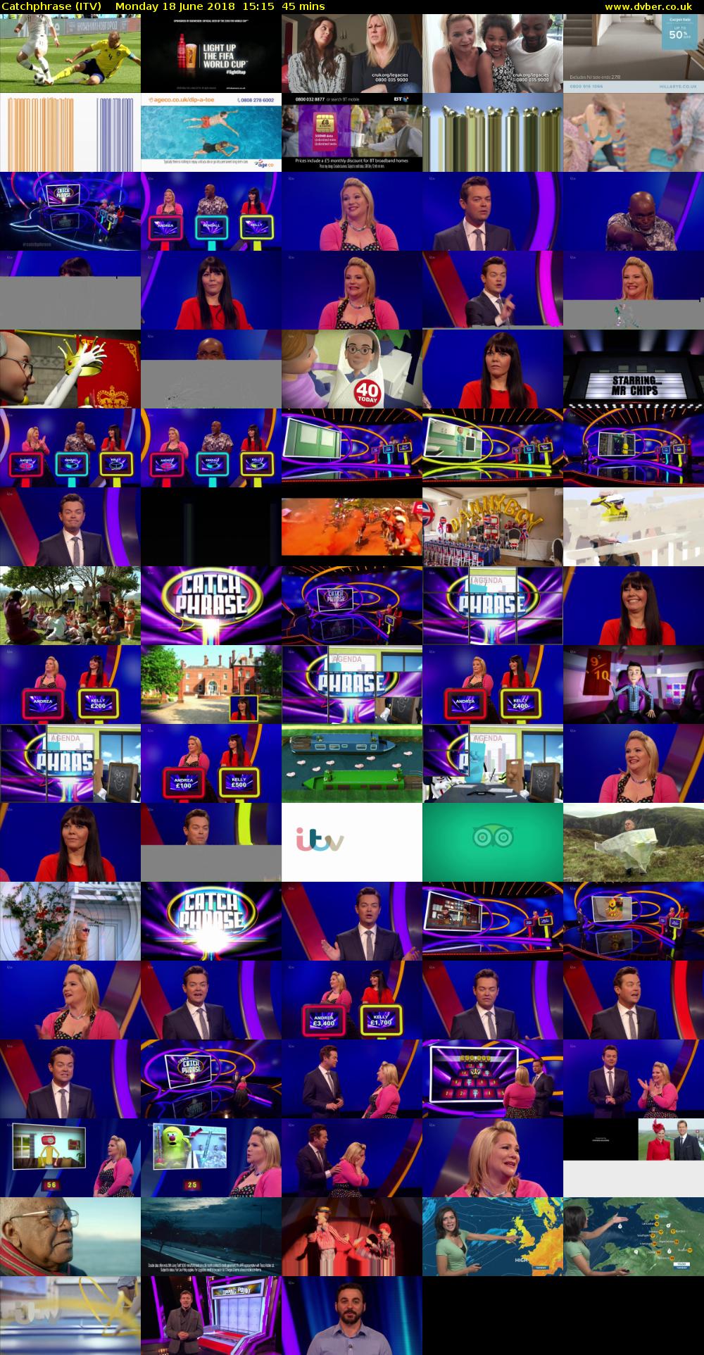 Catchphrase (ITV) Monday 18 June 2018 15:15 - 16:00