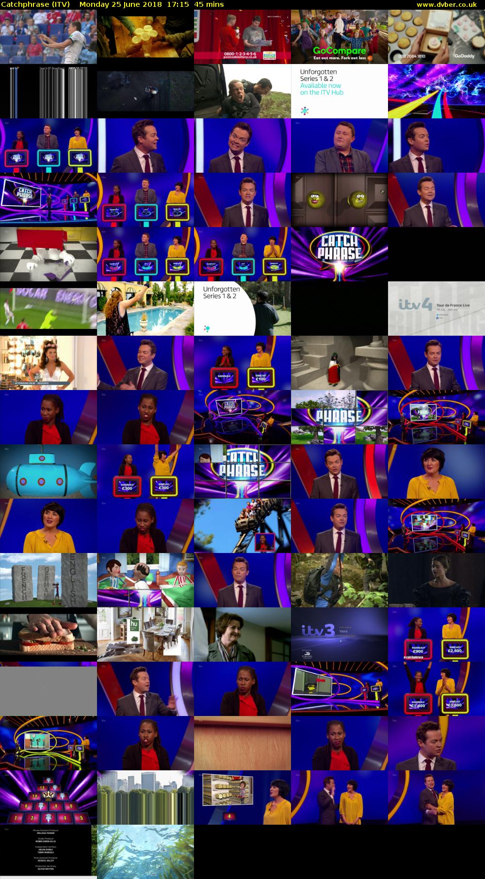 Catchphrase (ITV) Monday 25 June 2018 17:15 - 18:00