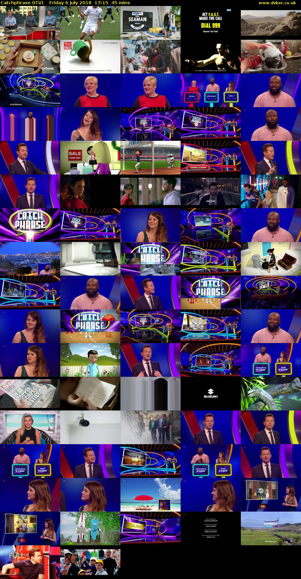 Catchphrase (ITV) Friday 6 July 2018 17:15 - 18:00