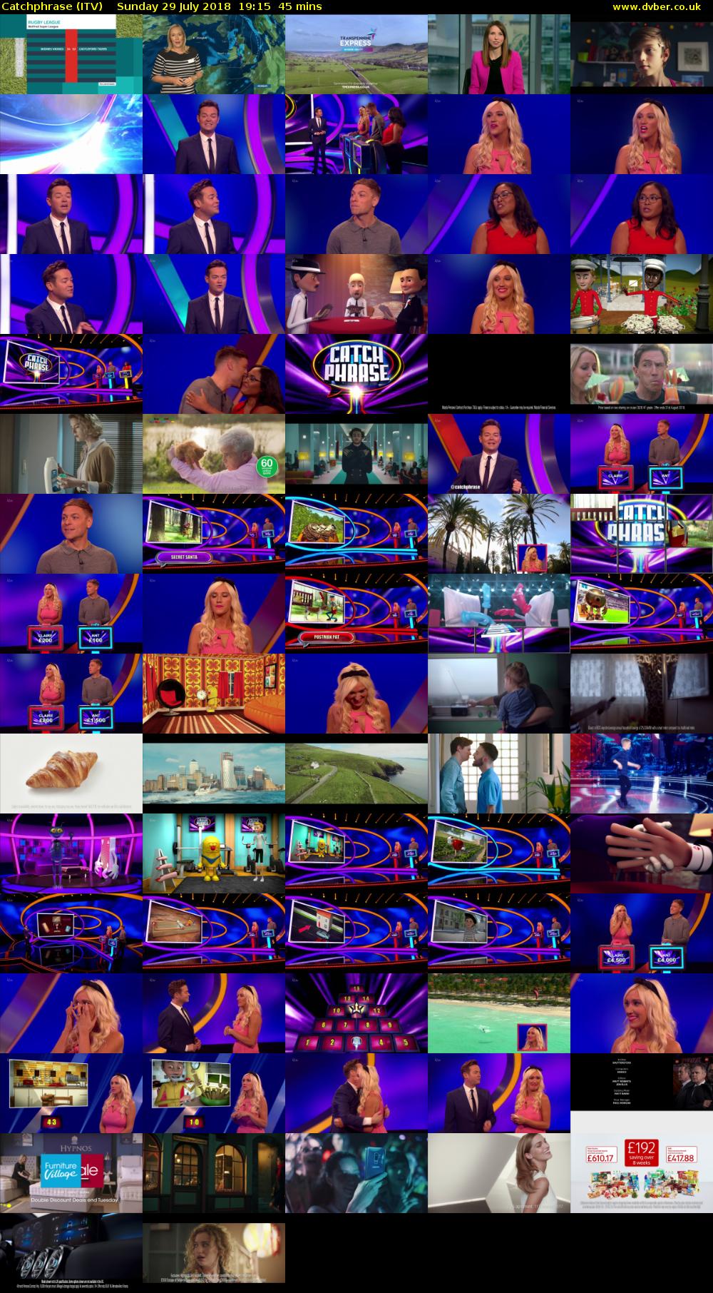 Catchphrase (ITV) Sunday 29 July 2018 19:15 - 20:00
