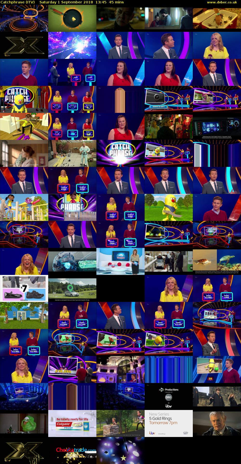 Catchphrase (ITV) Saturday 1 September 2018 13:45 - 14:30