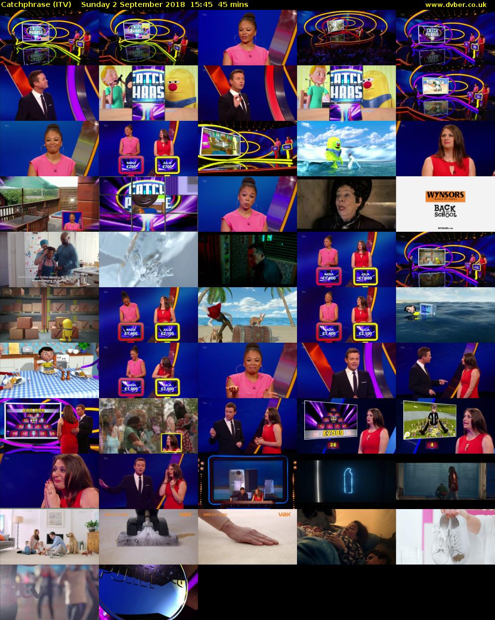 Catchphrase (ITV) Sunday 2 September 2018 15:45 - 16:30