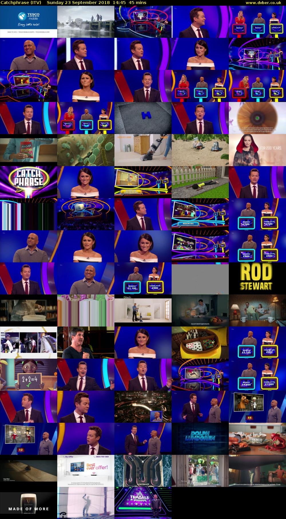 Catchphrase (ITV) Sunday 23 September 2018 14:45 - 15:30