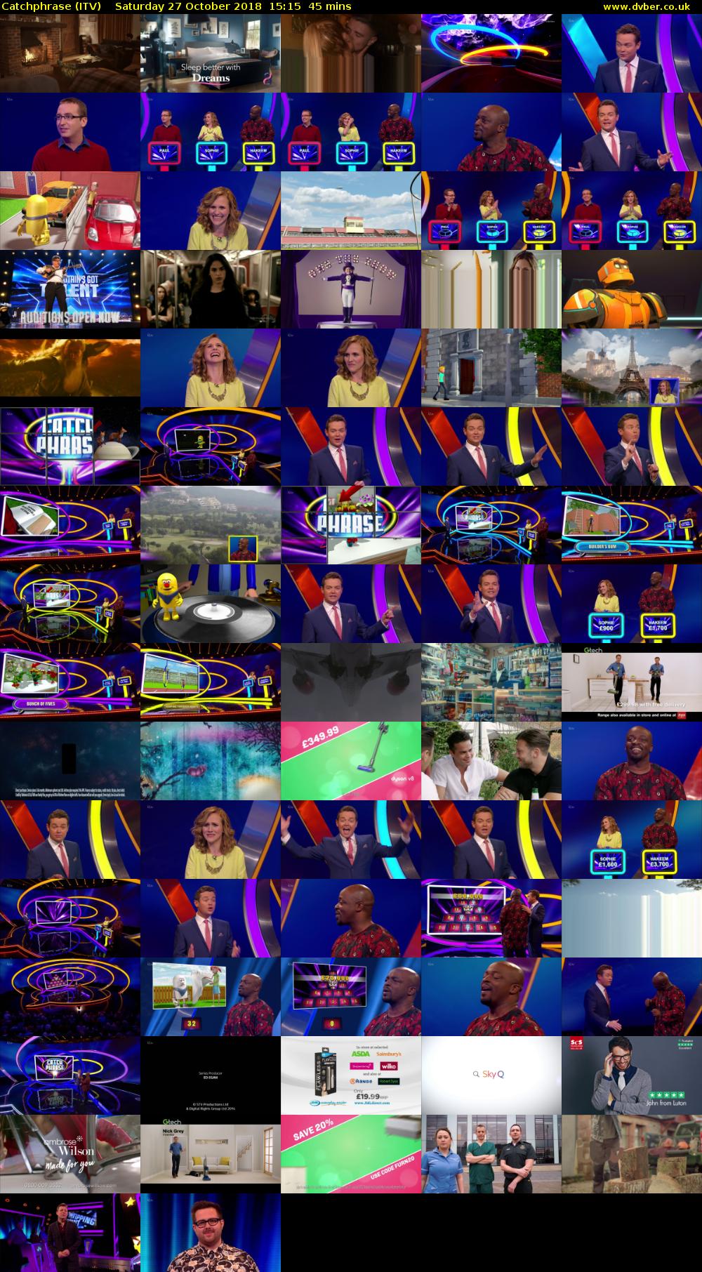 Catchphrase (ITV) Saturday 27 October 2018 15:15 - 16:00