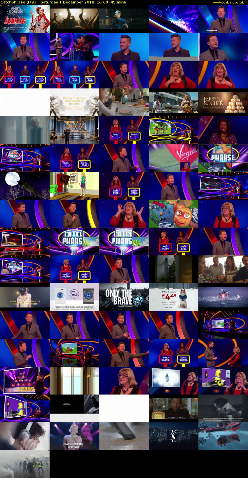 Catchphrase (ITV) Saturday 1 December 2018 16:00 - 16:45