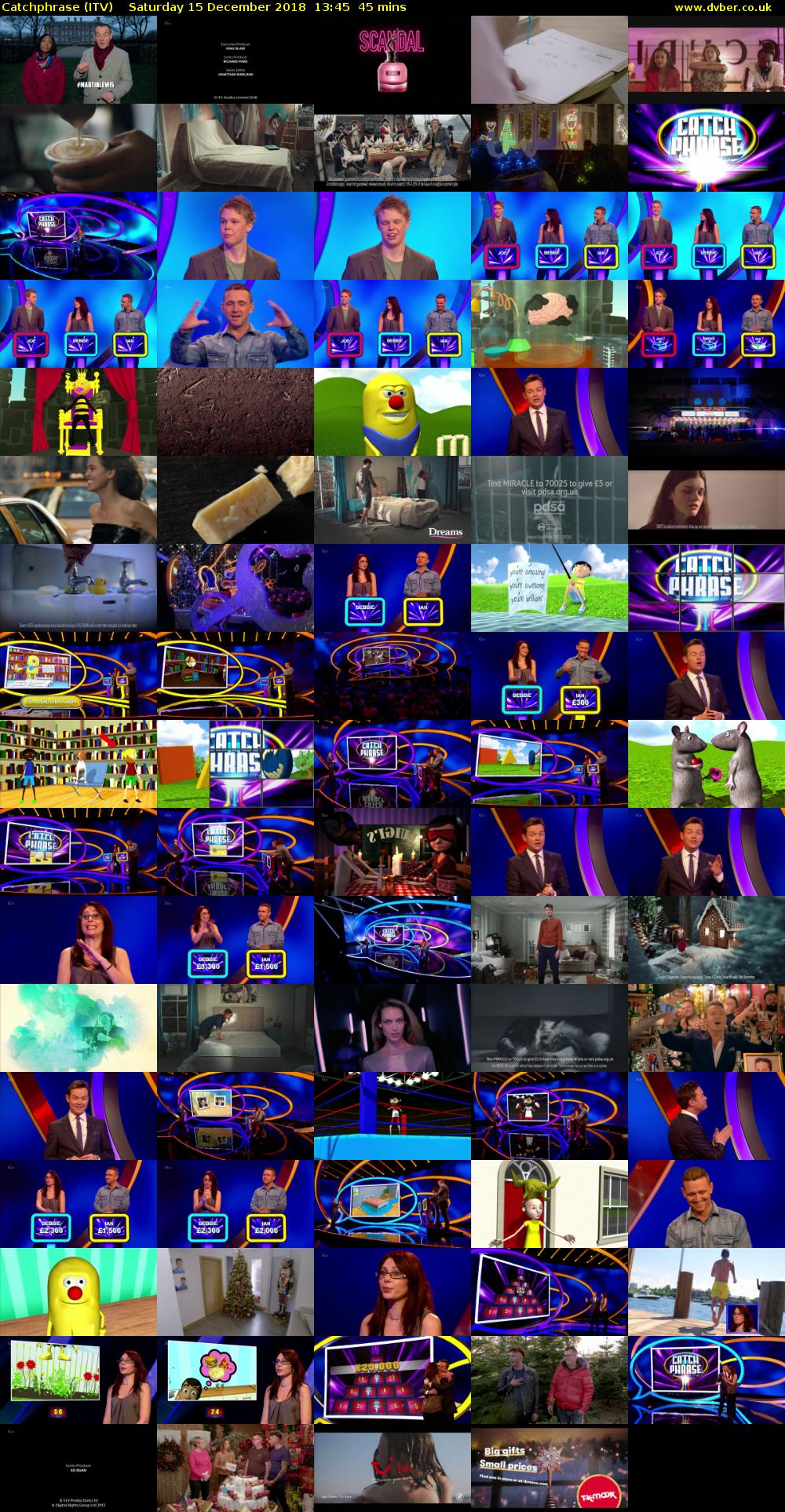 Catchphrase (ITV) Saturday 15 December 2018 13:45 - 14:30
