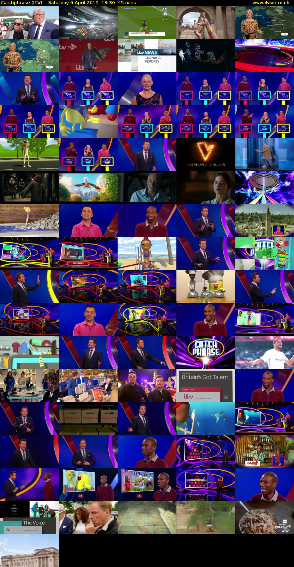 Catchphrase (ITV) Saturday 6 April 2019 18:30 - 19:15