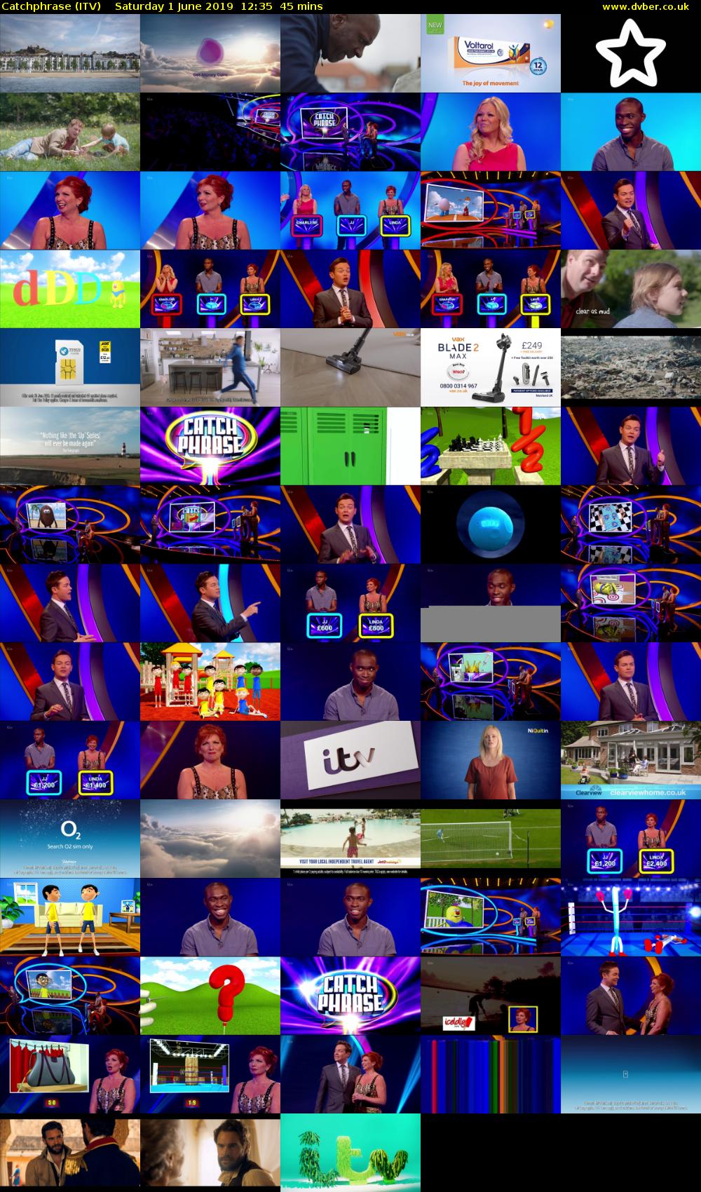 Catchphrase (ITV) Saturday 1 June 2019 12:35 - 13:20