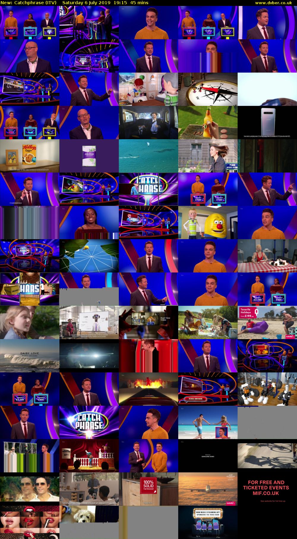 Catchphrase (ITV) Saturday 6 July 2019 19:15 - 20:00