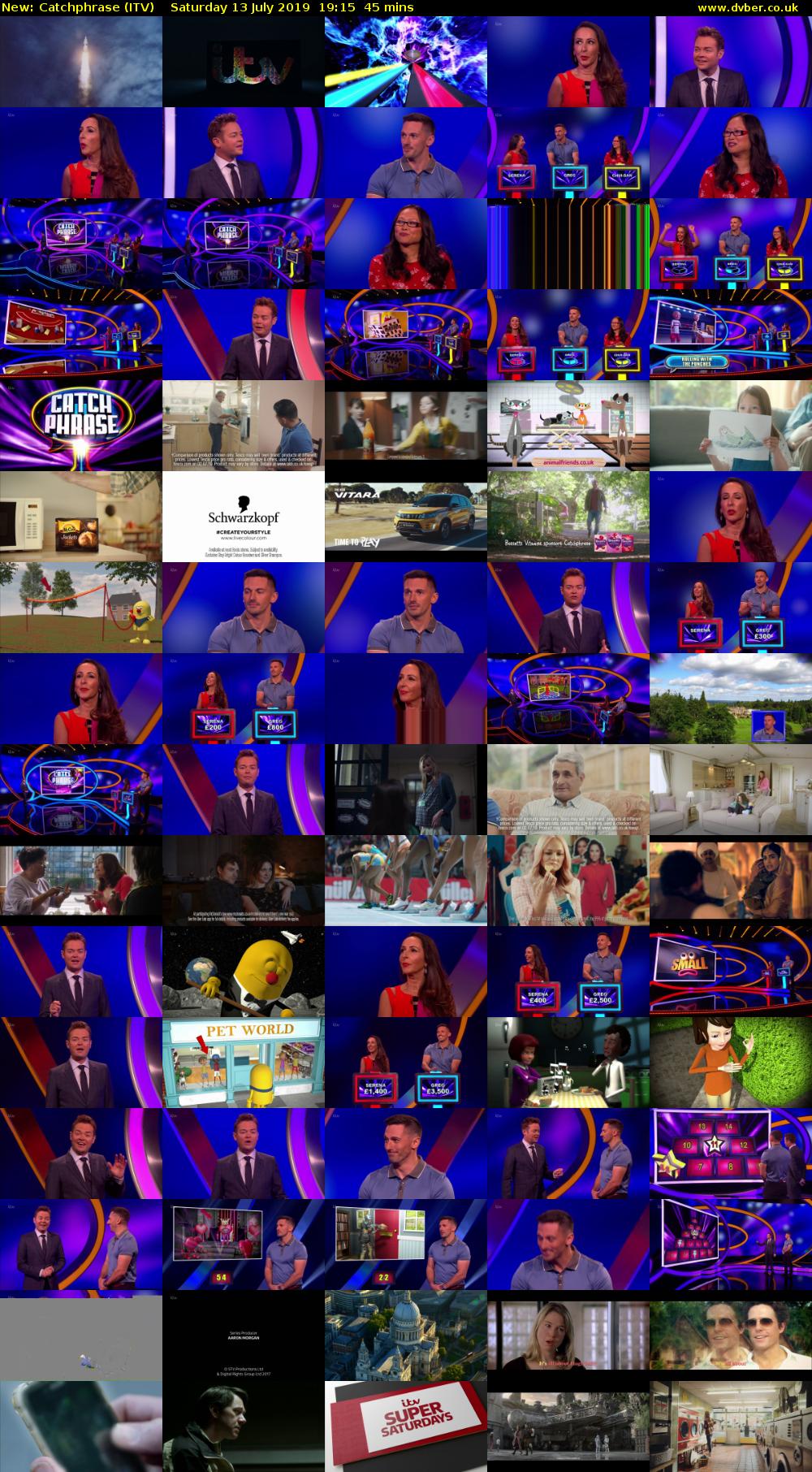 Catchphrase (ITV) Saturday 13 July 2019 19:15 - 20:00