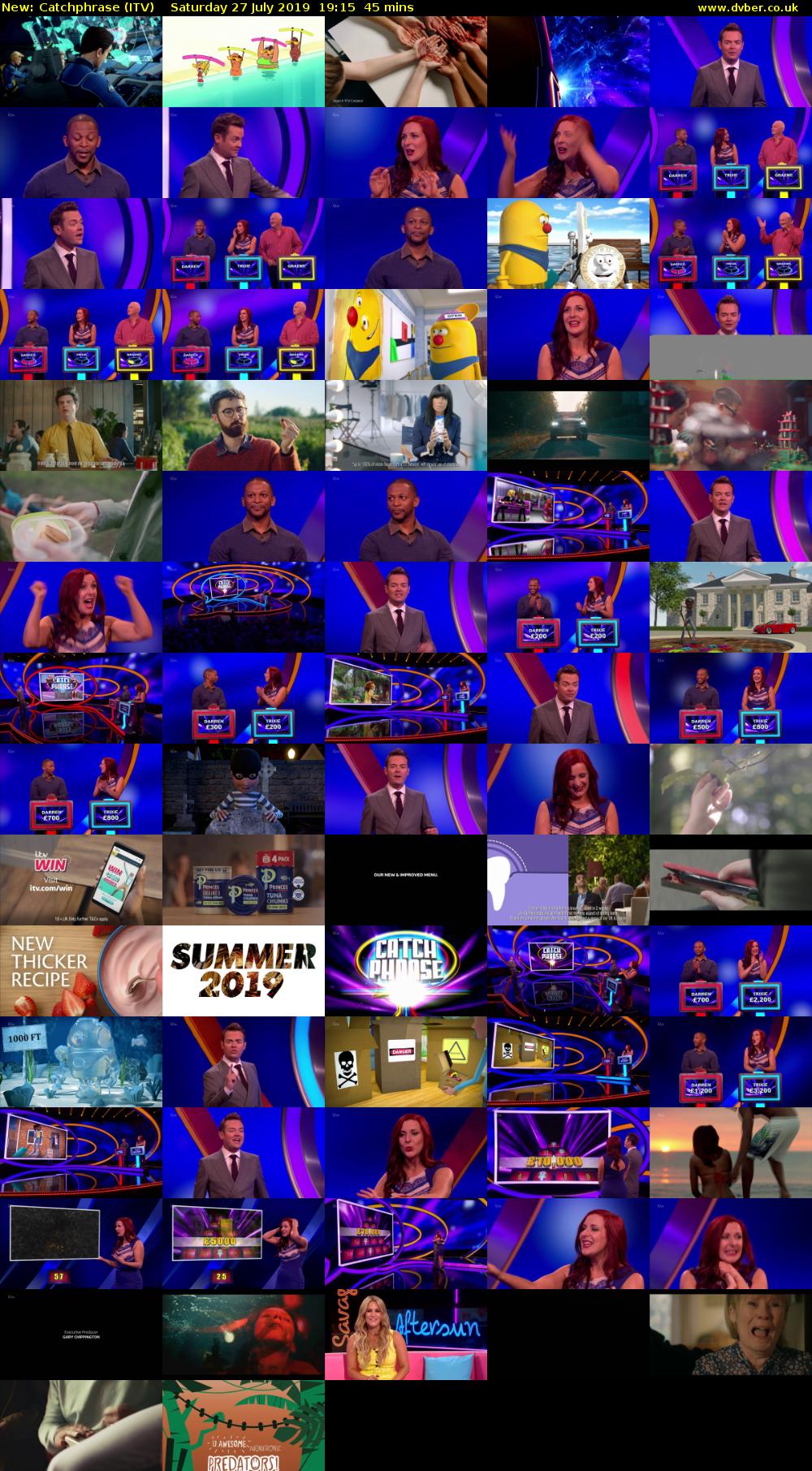 Catchphrase (ITV) Saturday 27 July 2019 19:15 - 20:00