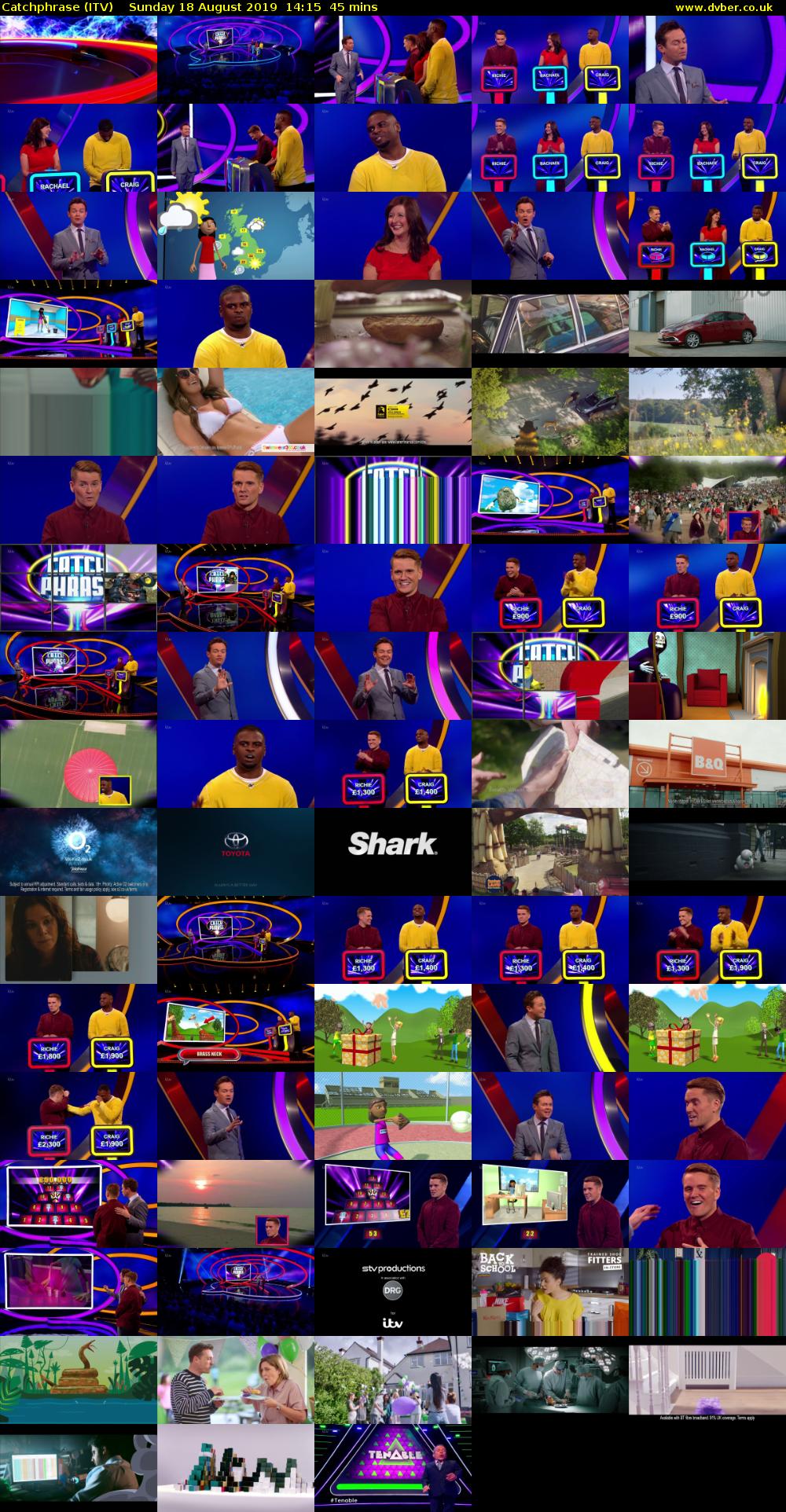 Catchphrase (ITV) Sunday 18 August 2019 14:15 - 15:00