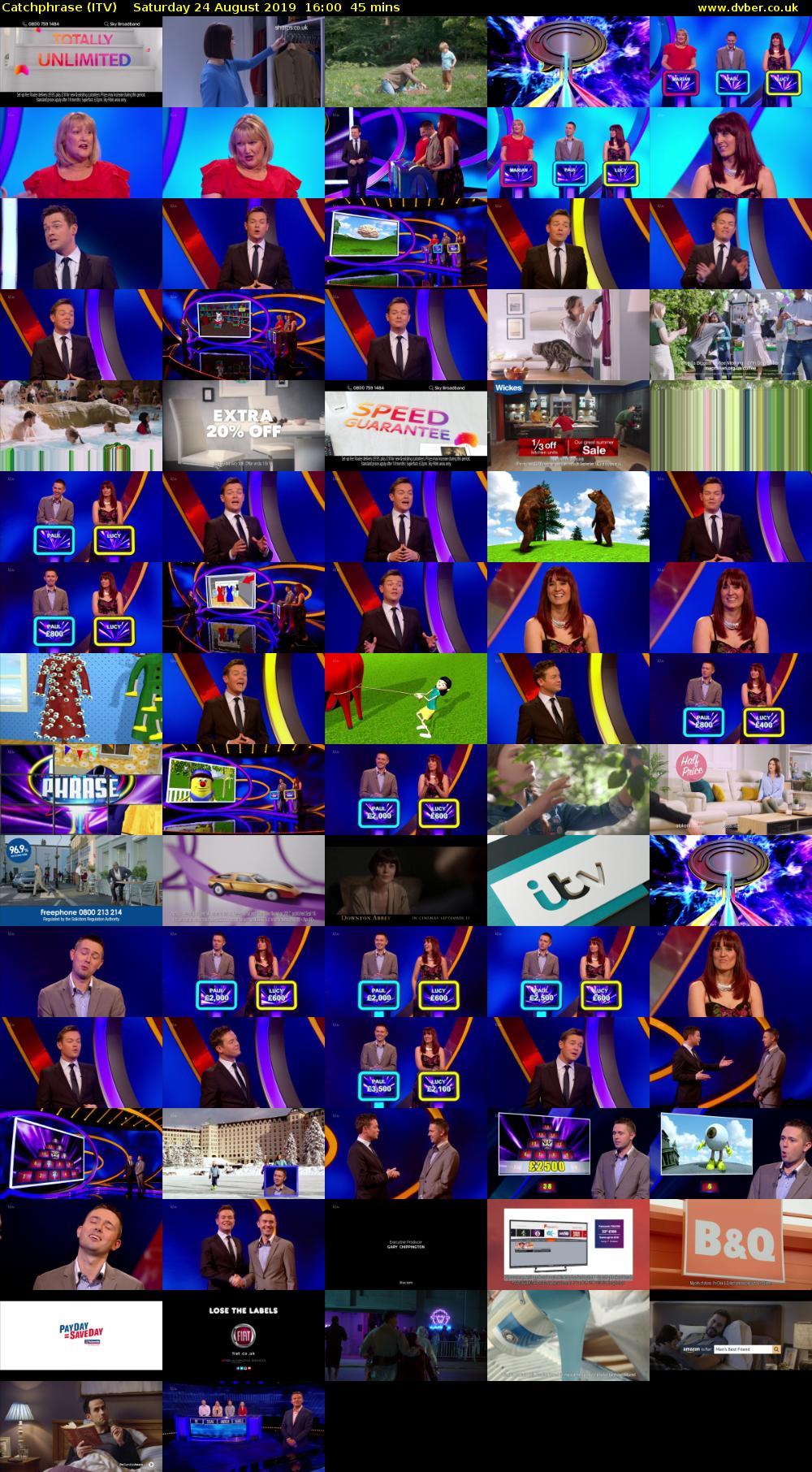 Catchphrase (ITV) Saturday 24 August 2019 16:00 - 16:45