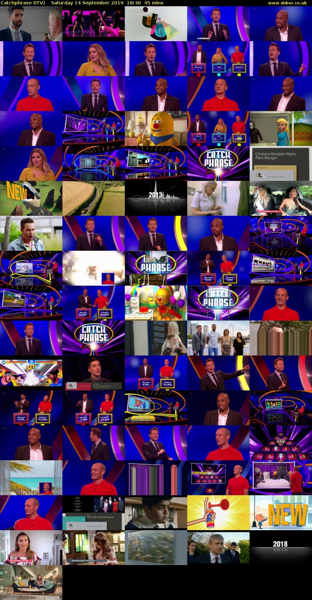 Catchphrase (ITV) Saturday 14 September 2019 18:30 - 19:15