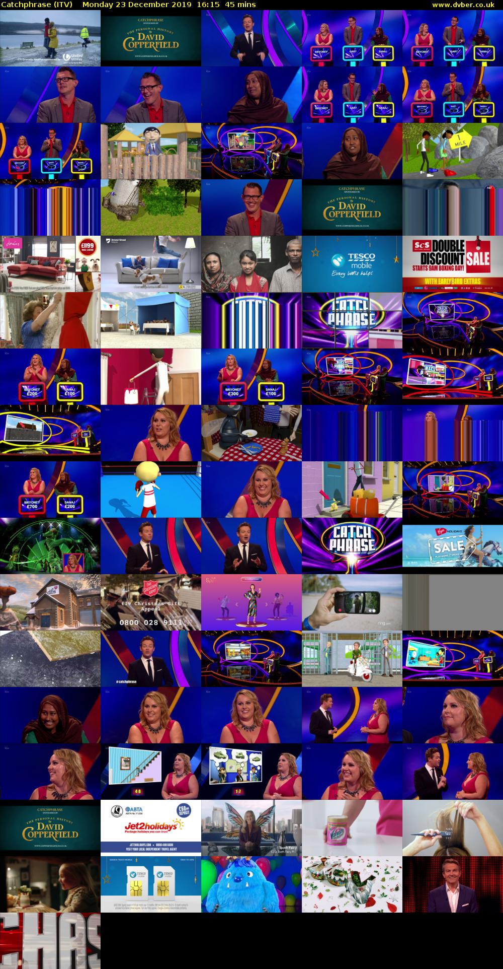 Catchphrase (ITV) Monday 23 December 2019 16:15 - 17:00
