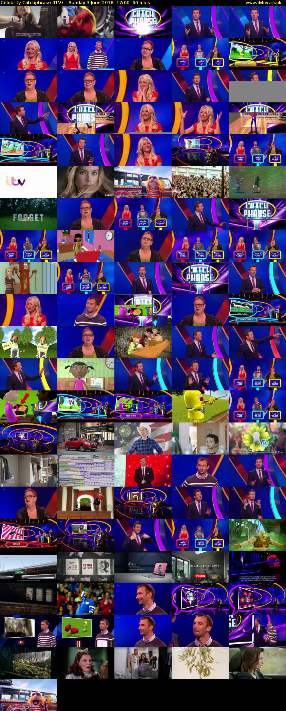 Celebrity Catchphrase (ITV) Sunday 3 June 2018 17:00 - 18:00