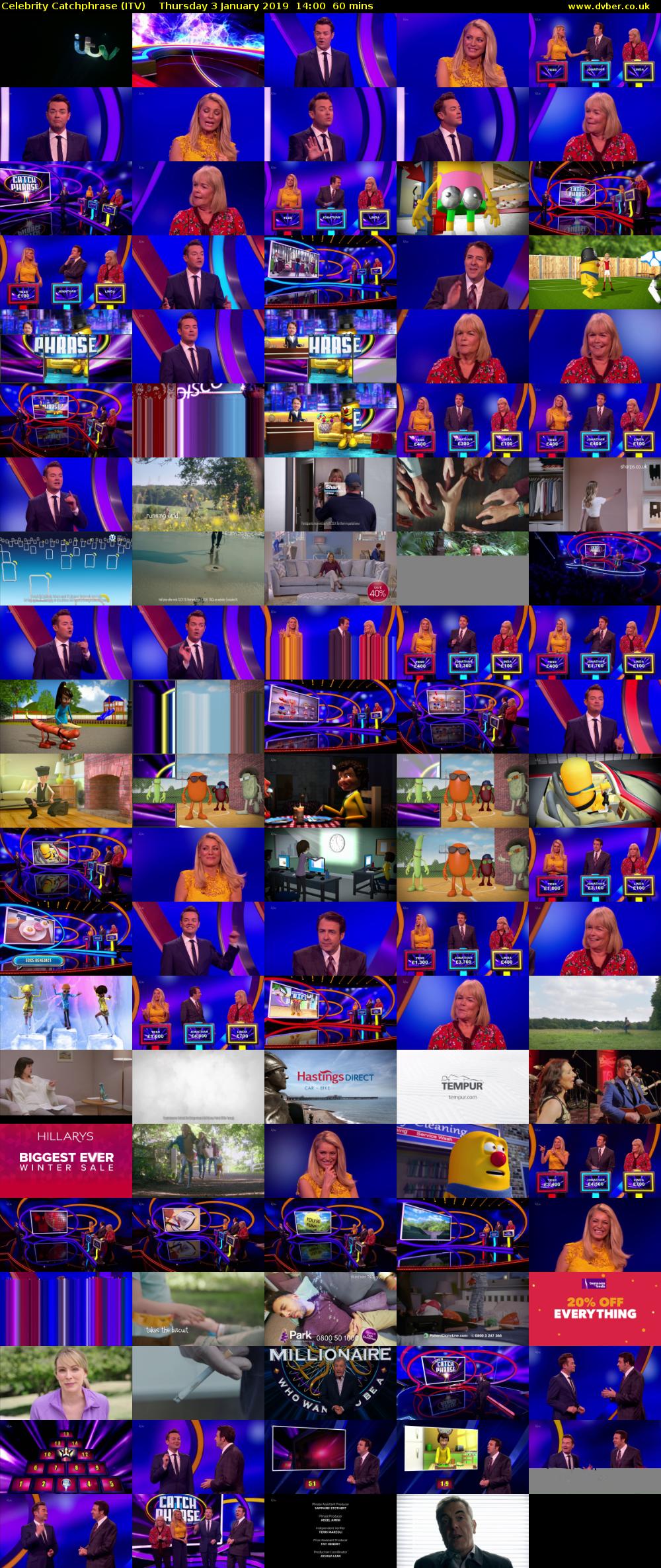 Celebrity Catchphrase (ITV) Thursday 3 January 2019 14:00 - 15:00