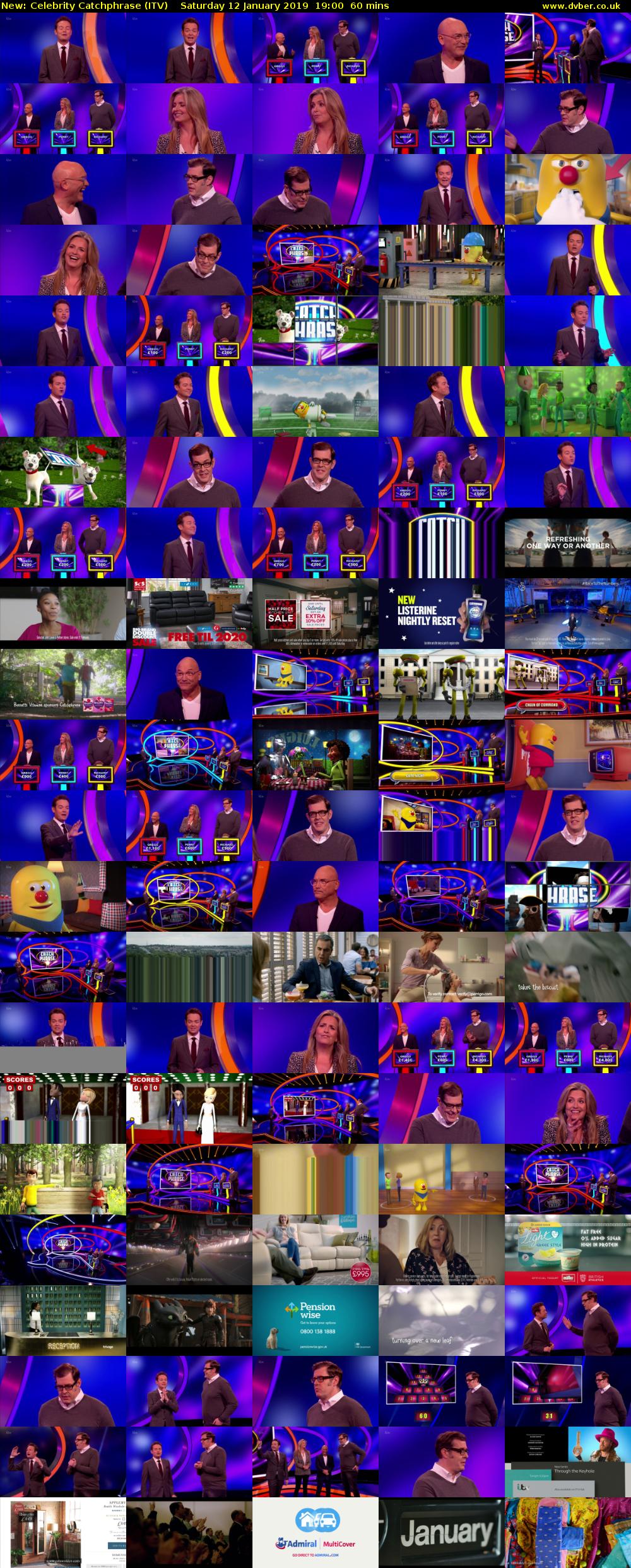 Celebrity Catchphrase (ITV) Saturday 12 January 2019 19:00 - 20:00