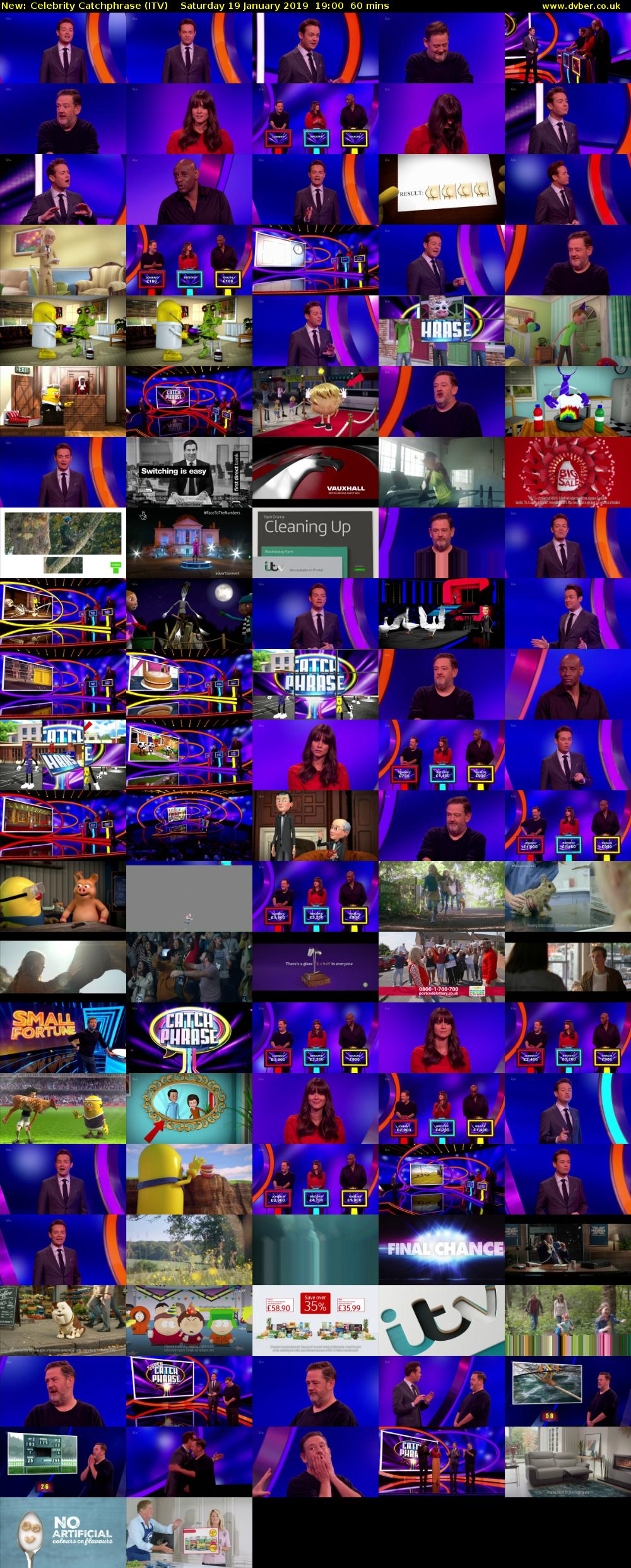 Celebrity Catchphrase (ITV) Saturday 19 January 2019 19:00 - 20:00