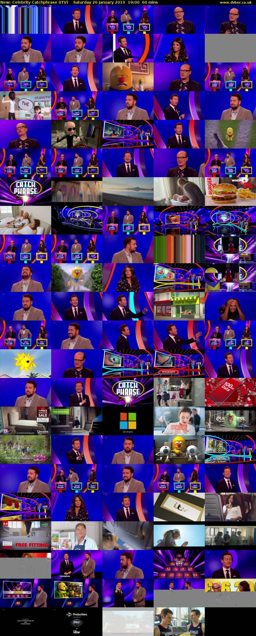 Celebrity Catchphrase (ITV) Saturday 26 January 2019 19:00 - 20:00