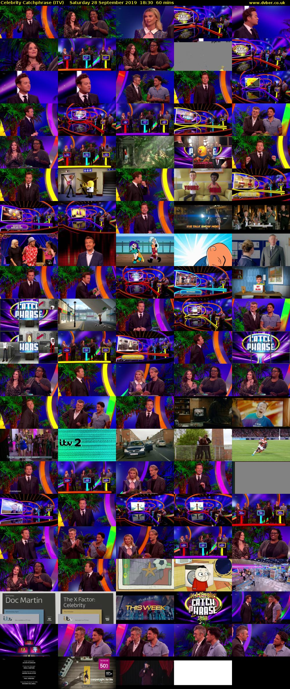 Celebrity Catchphrase (ITV) Saturday 28 September 2019 18:30 - 19:30