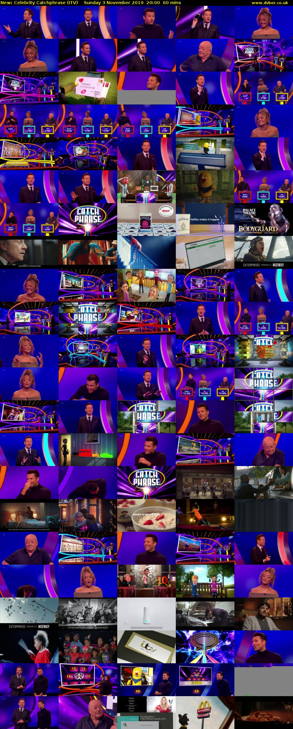 Celebrity Catchphrase (ITV) Sunday 3 November 2019 20:00 - 21:00