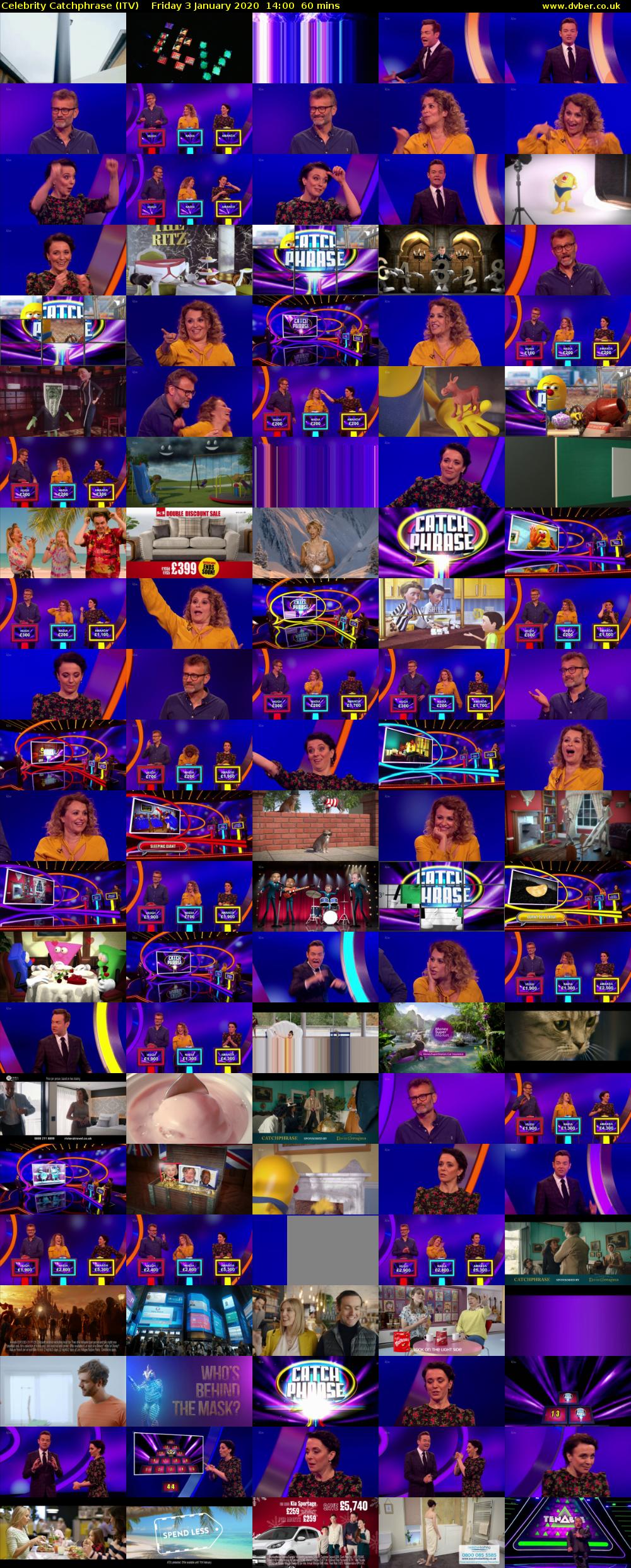 Celebrity Catchphrase (ITV) Friday 3 January 2020 14:00 - 15:00