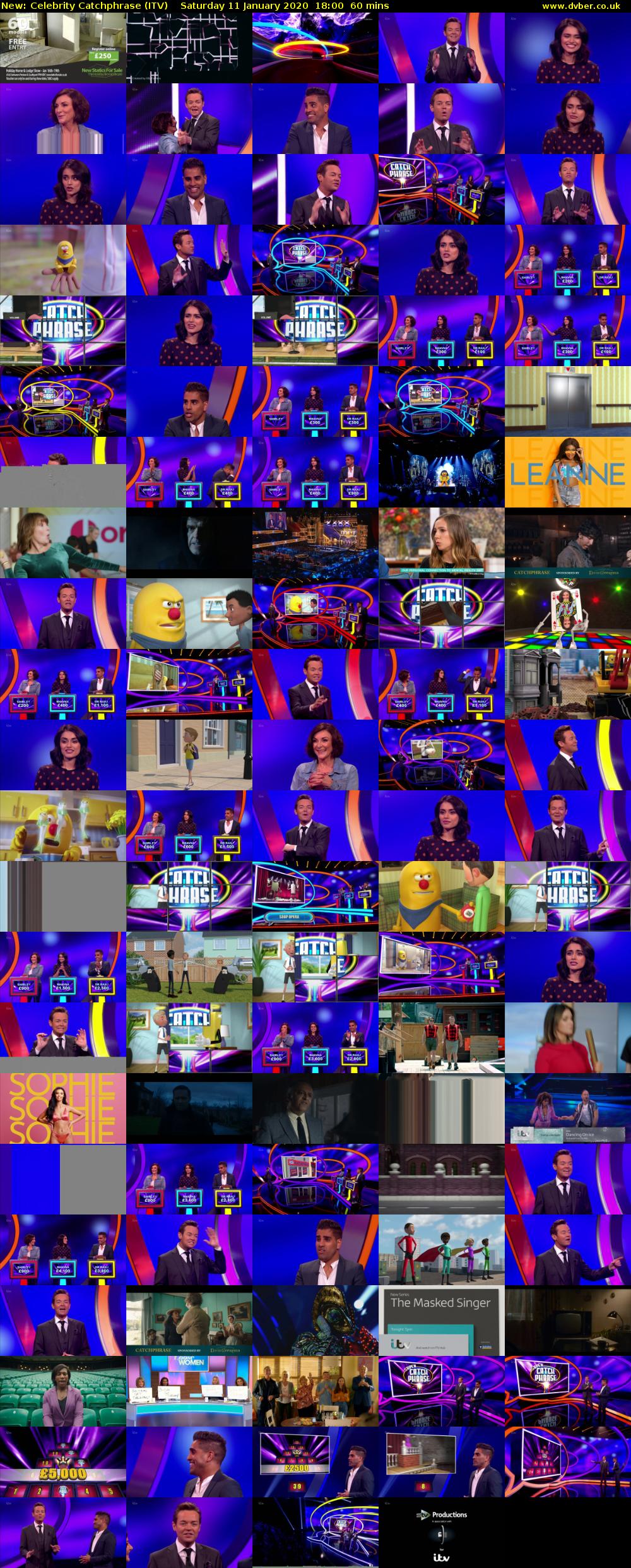 Celebrity Catchphrase (ITV) Saturday 11 January 2020 18:00 - 19:00