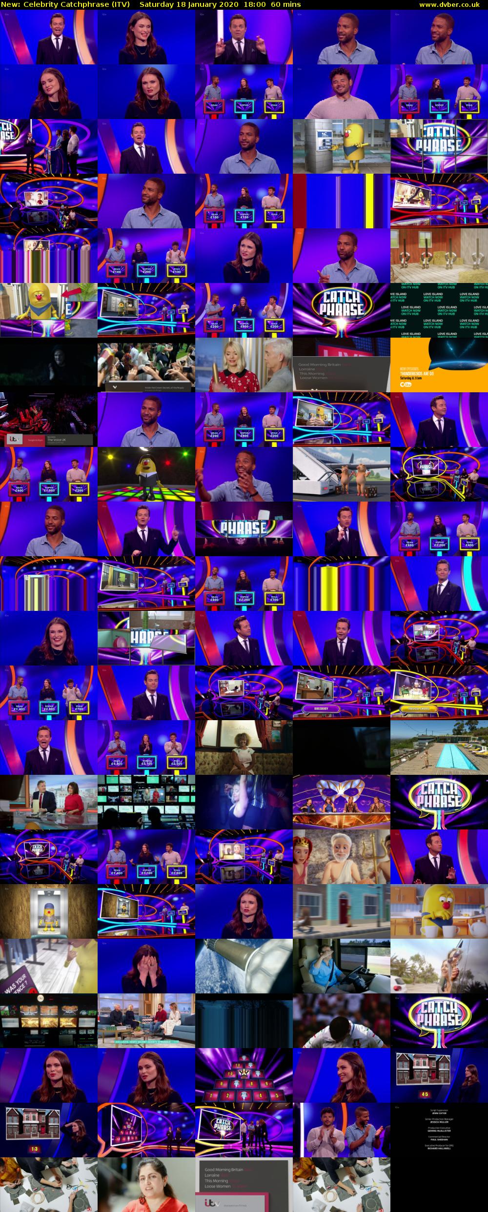Celebrity Catchphrase (ITV) Saturday 18 January 2020 18:00 - 19:00