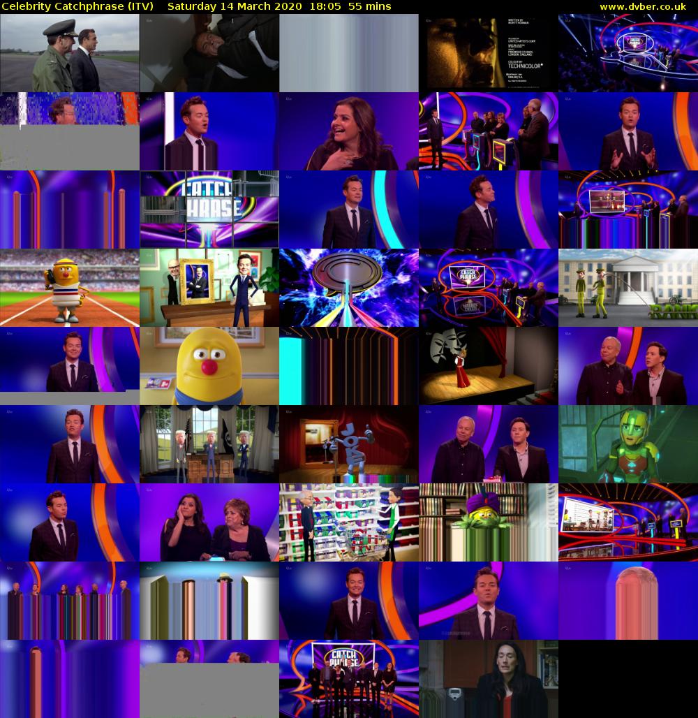 Celebrity Catchphrase (ITV) Saturday 14 March 2020 18:05 - 19:00