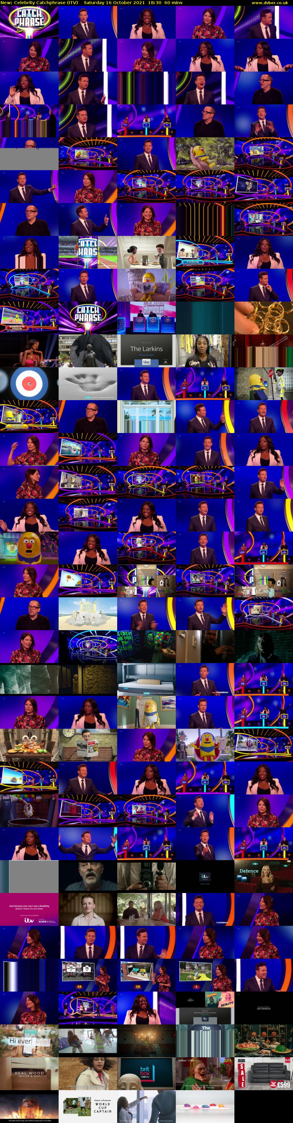 Celebrity Catchphrase (ITV) Saturday 16 October 2021 18:30 - 19:30