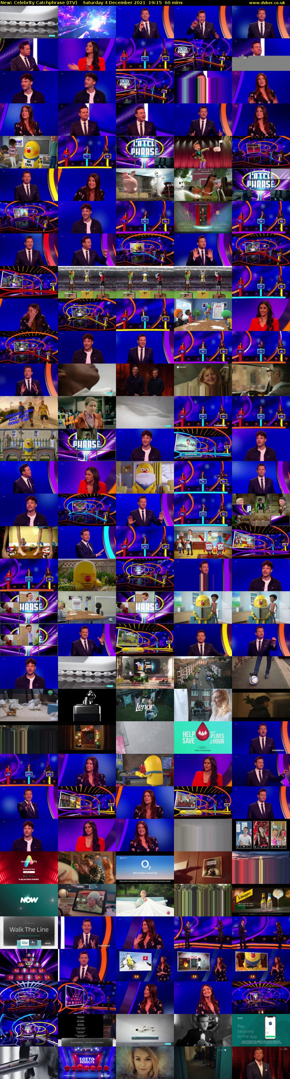 Celebrity Catchphrase (ITV) Saturday 4 December 2021 19:15 - 20:15