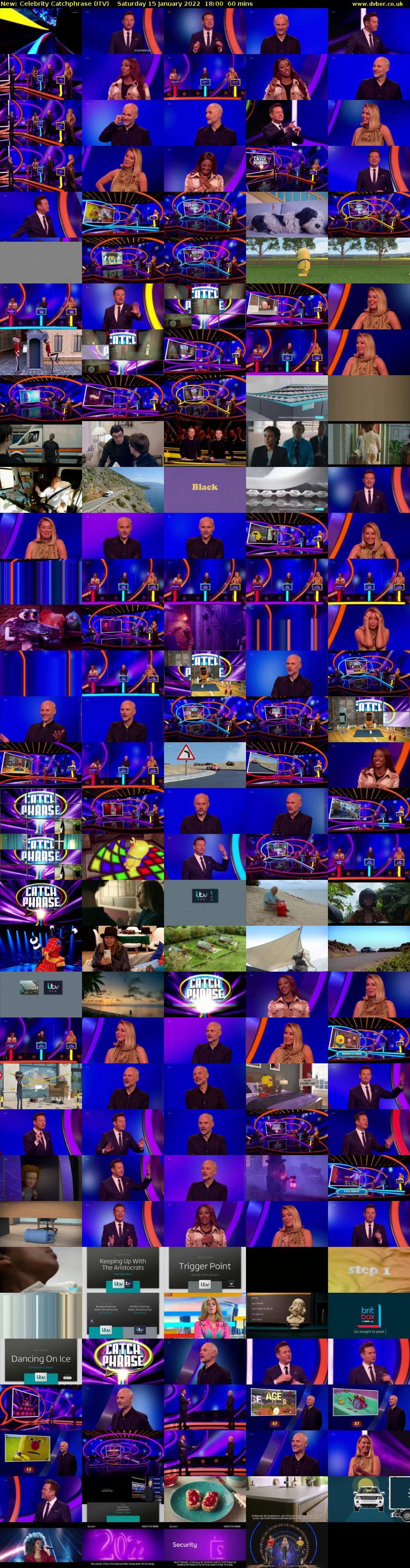 Celebrity Catchphrase (ITV) Saturday 15 January 2022 18:00 - 19:00