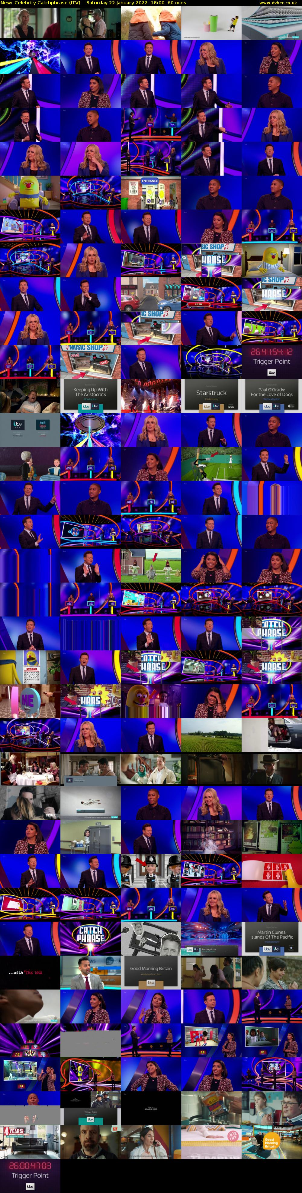 Celebrity Catchphrase (ITV) Saturday 22 January 2022 18:00 - 19:00
