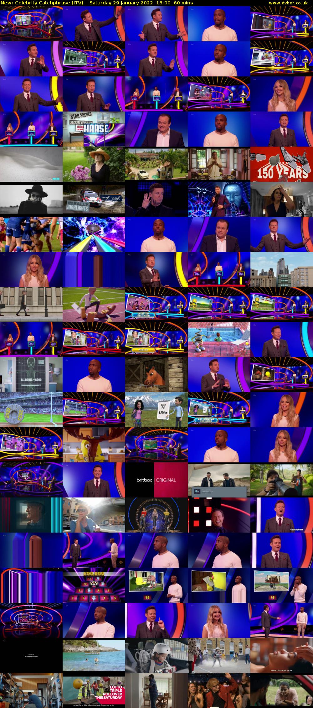 Celebrity Catchphrase (ITV) Saturday 29 January 2022 18:00 - 19:00