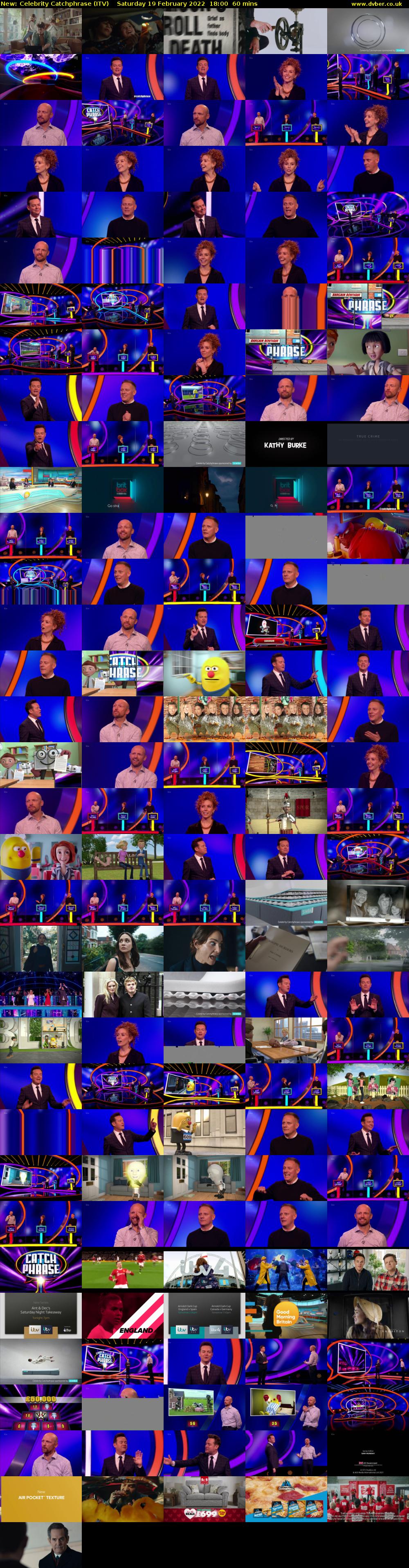 Celebrity Catchphrase (ITV) Saturday 19 February 2022 18:00 - 19:00