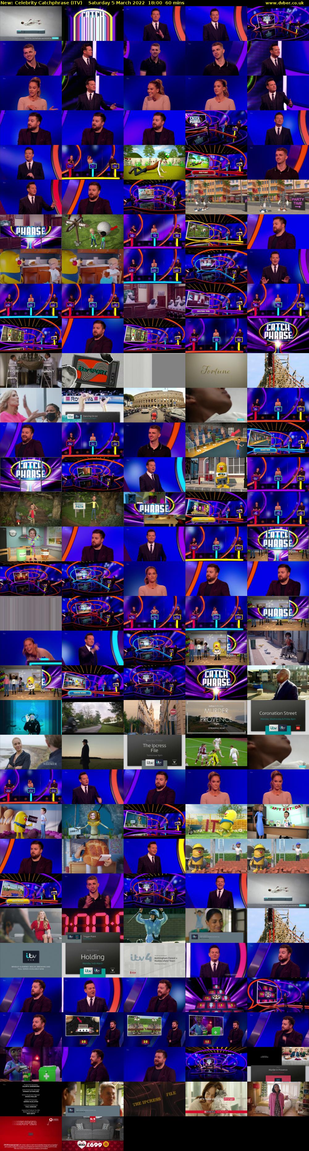 Celebrity Catchphrase (ITV) Saturday 5 March 2022 18:00 - 19:00