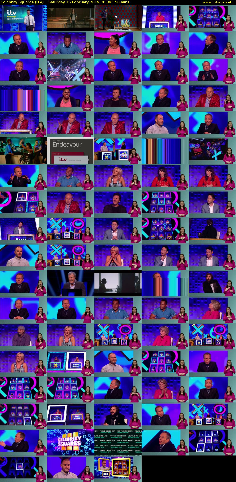 Celebrity Squares (ITV) Saturday 16 February 2019 03:00 - 03:50