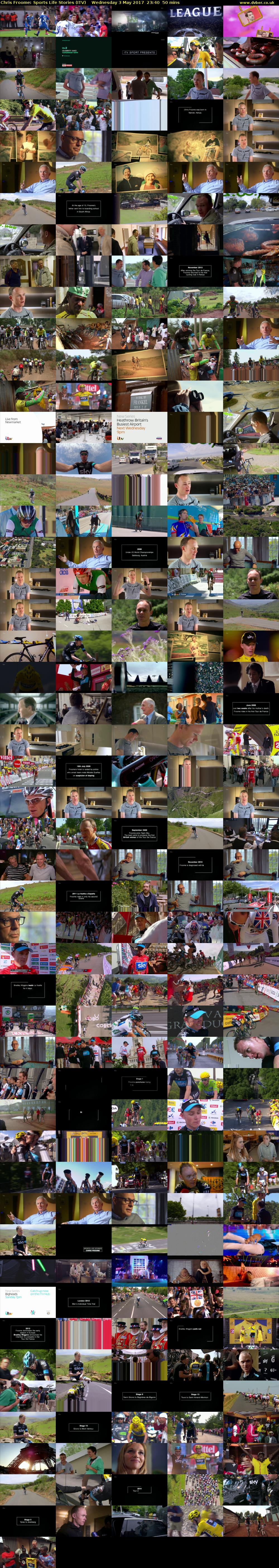 Chris Froome: Sports Life Stories (ITV) Wednesday 3 May 2017 23:40 - 00:30