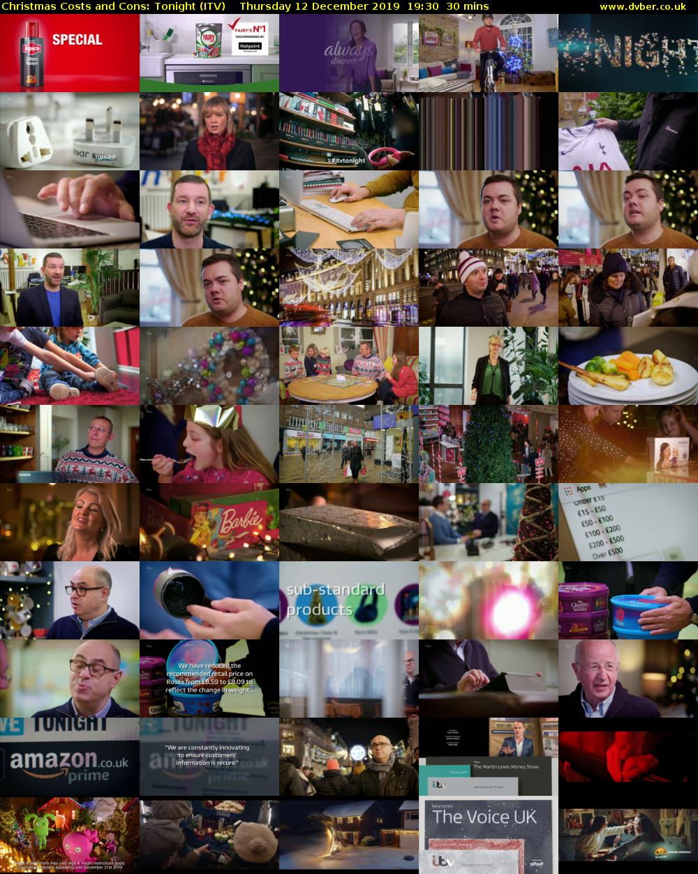 Christmas Costs and Cons: Tonight (ITV) Thursday 12 December 2019 19:30 - 20:00