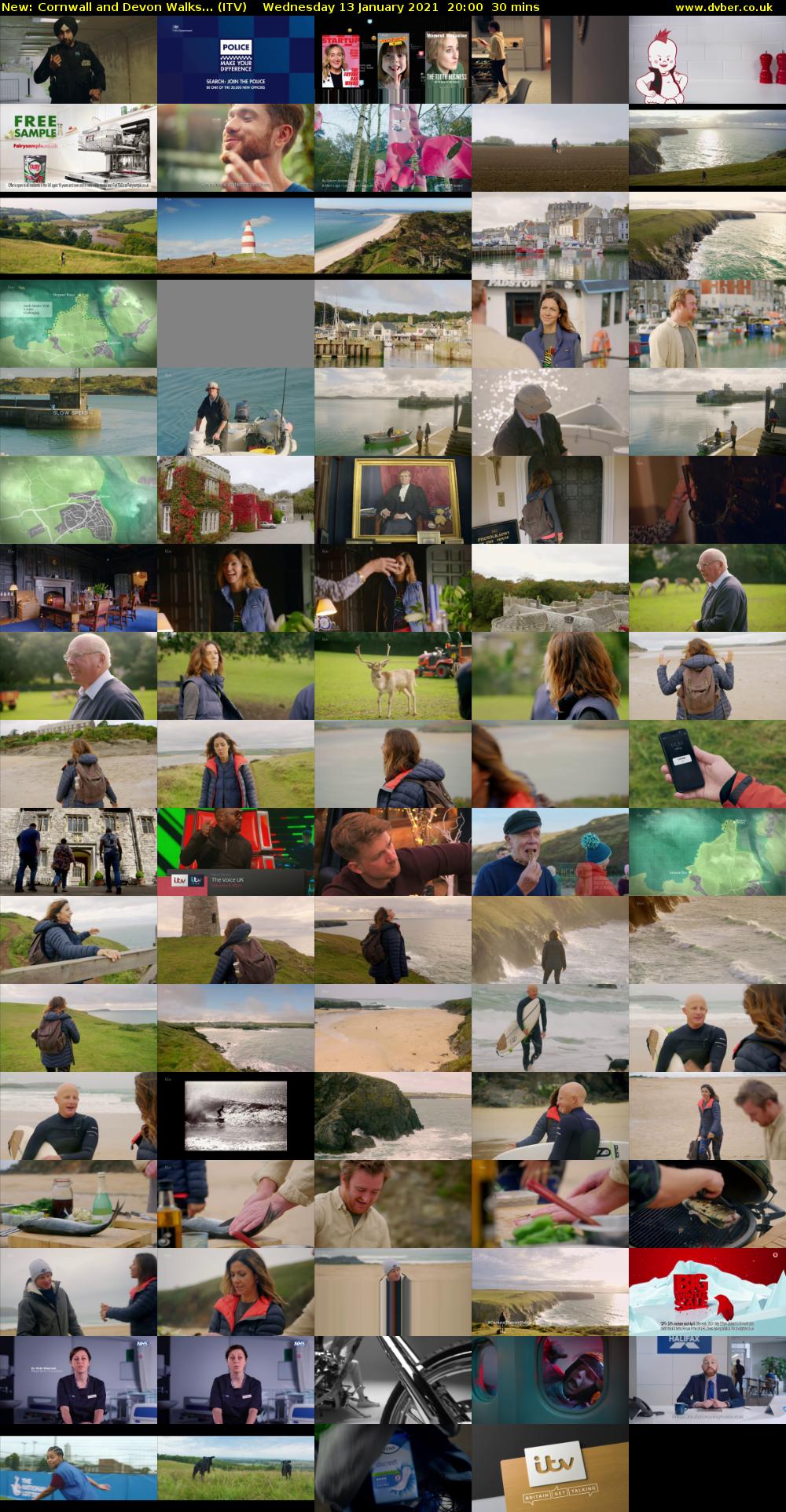 Cornwall and Devon Walks... (ITV) Wednesday 13 January 2021 20:00 - 20:30