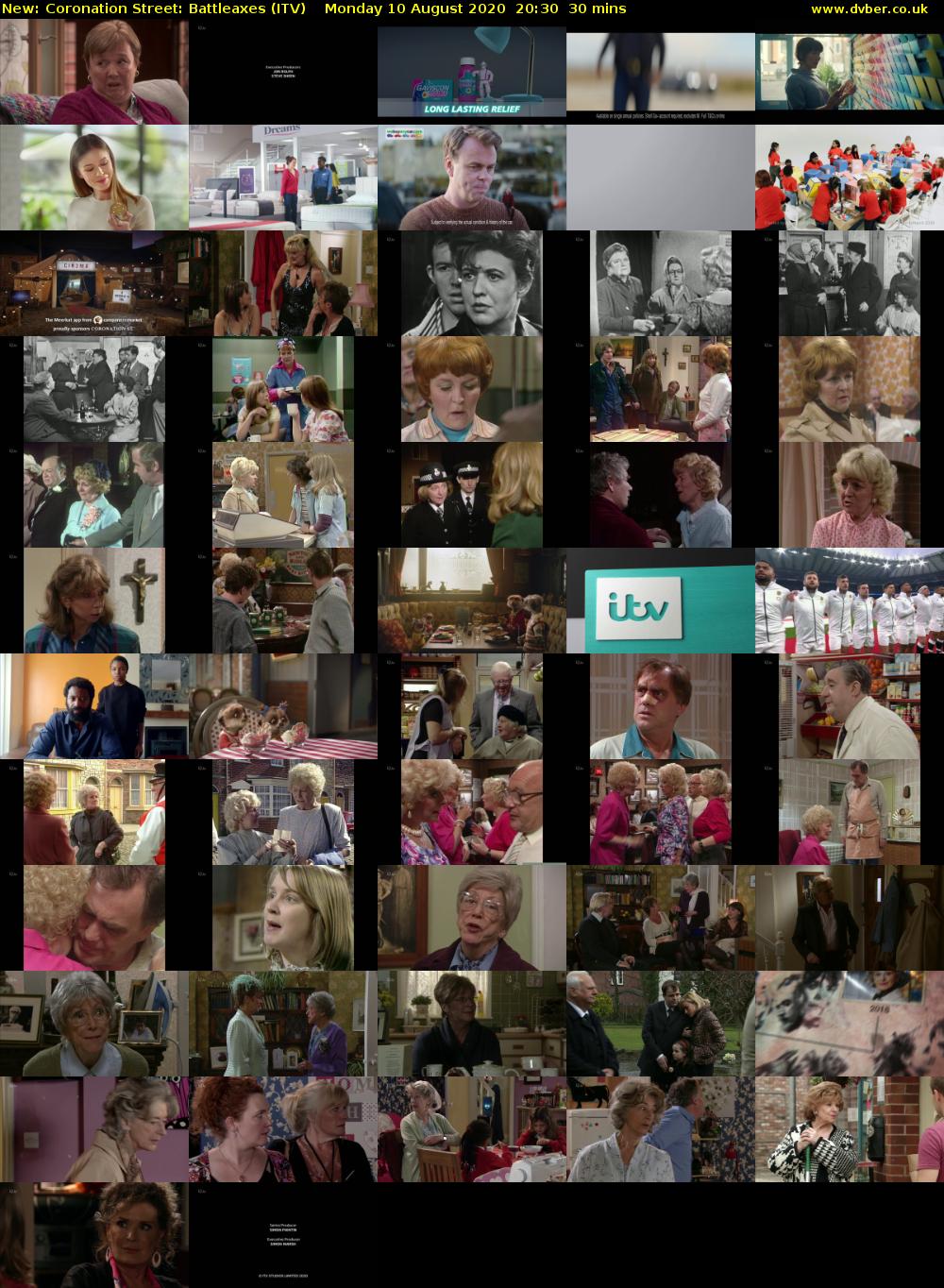 Coronation Street: Battleaxes (ITV) Monday 10 August 2020 20:30 - 21:00